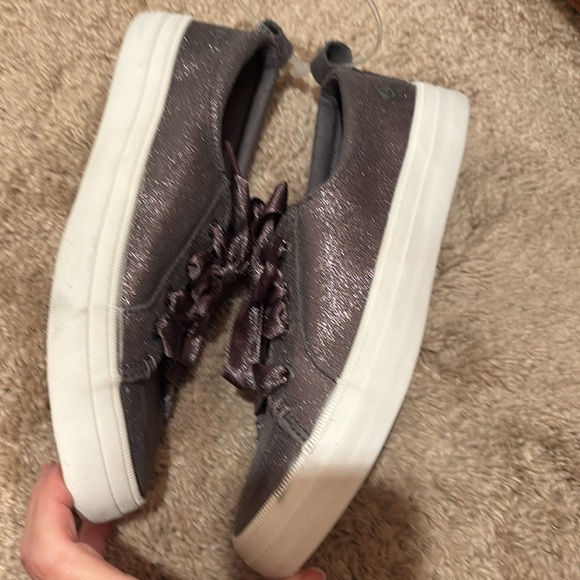 NWT Sperry Women's Sparkle Sneakers Silver gray Metallic 6.5 shoes - Picture 3 of 7